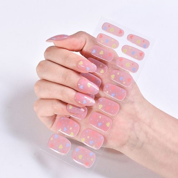 Pink Patterned Gel Nail