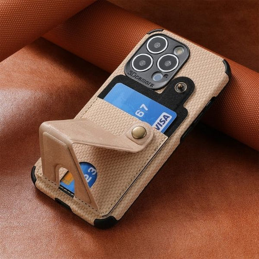 Carbon-Fiber-Coated-Card-Holder-iPhone-Case