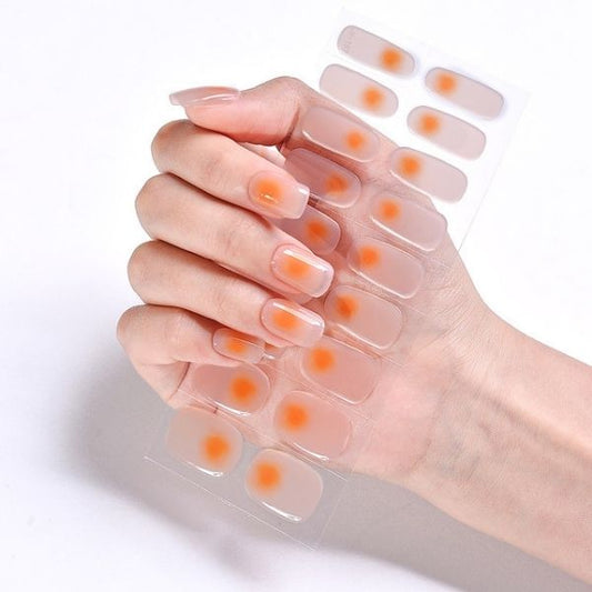 Orange Dot Gel Nail Set