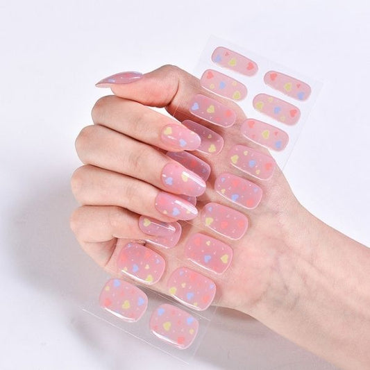 Pink Patterned Gel Nail