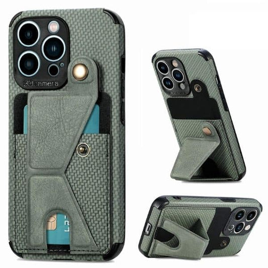 Carbon-Fiber-Coated-Card-Holder-iPhone-Case