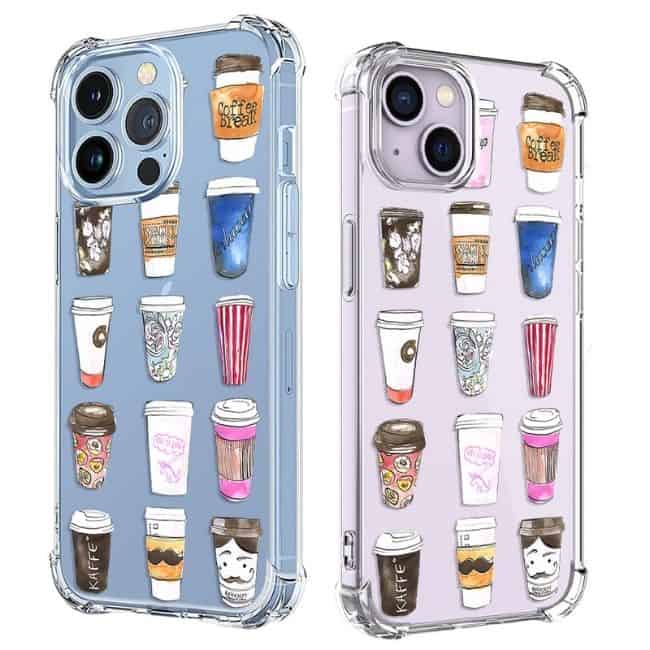 Creative-Paper-Cup-Pattern-iPhone-14-Case
